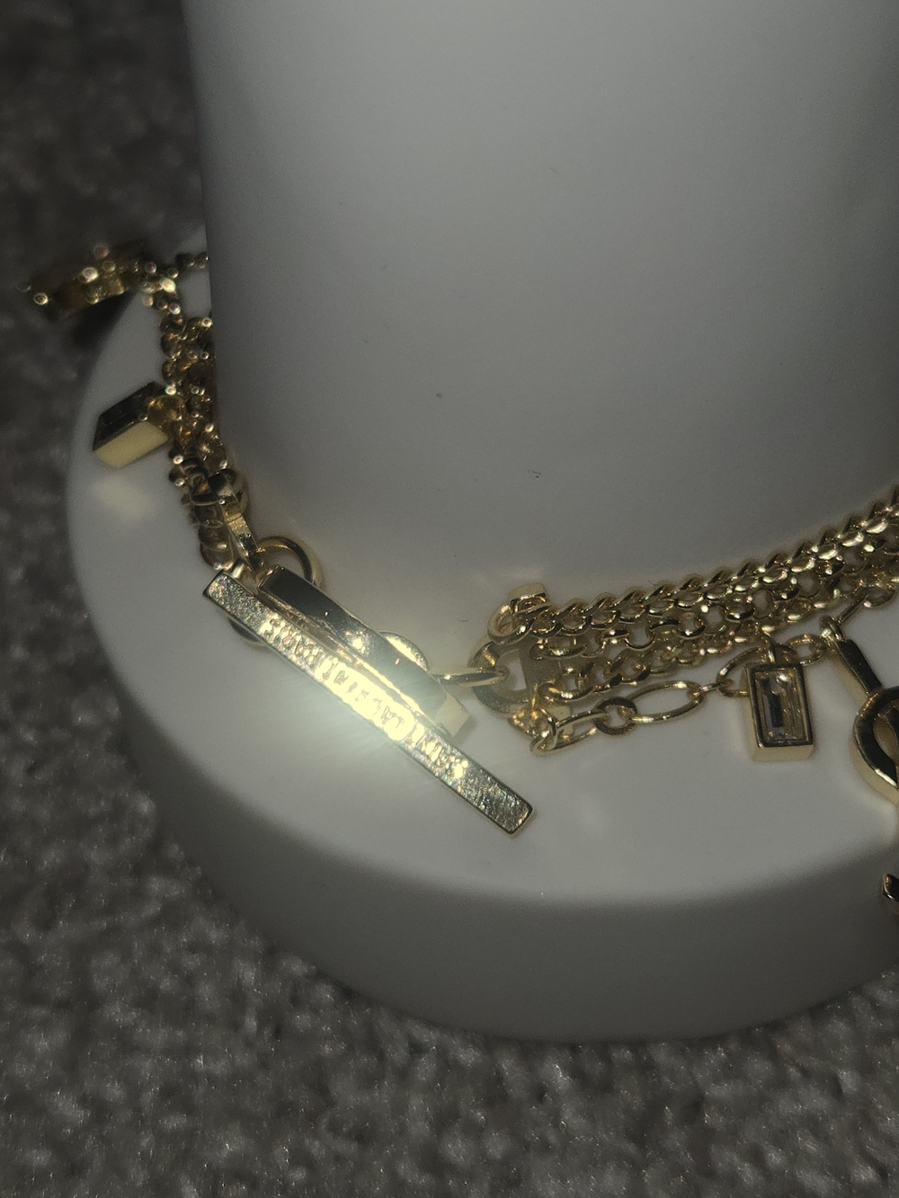 18kgp Yves Saint Laurent Gold Logo Charm Bracelet - Women - Picture 3 of 8
